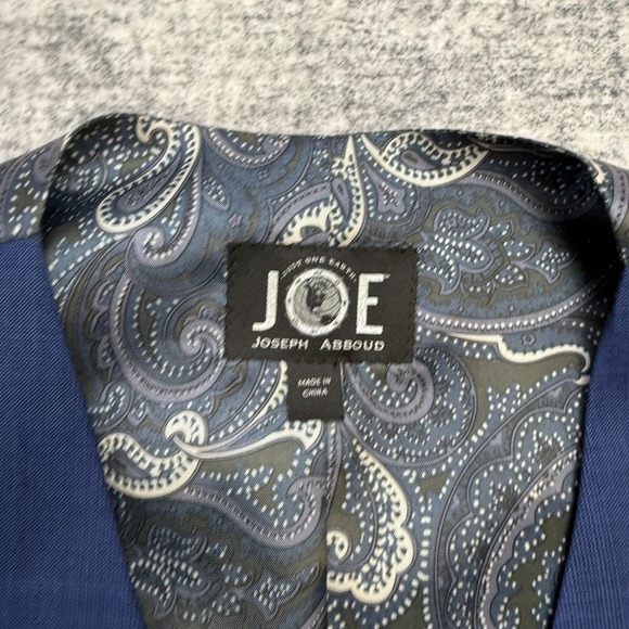 Joseph Abboud Waistcoat Mens 44L Blue Slim Fit Suit Vest Paisley Lined NEW - Picture 4 of 10